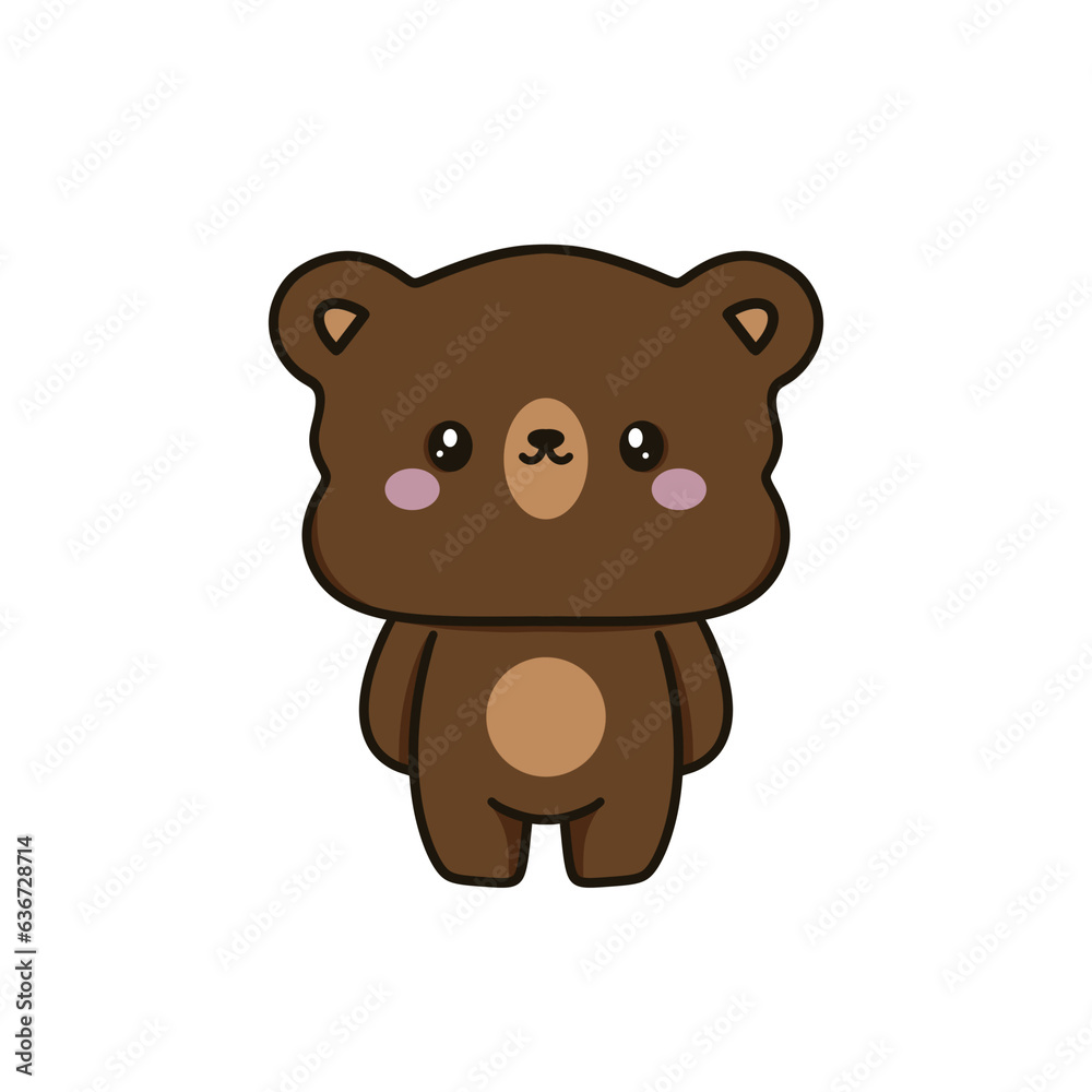 Obraz premium Cute little chibi bear style.