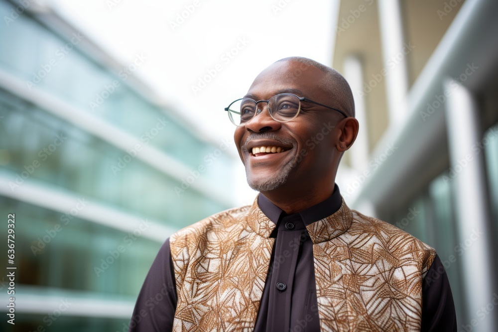 Portrait of a smiling african man in eyeglasses outdoors Portrait of a smiling african man in eyeglasses outdoors