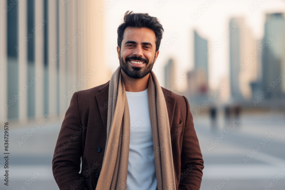 Portrait of a handsome young man smiling and looking at camera outdoors Portrait of a handsome young man smiling and looking at camera outdoors