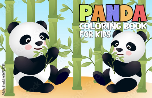 Fototapeta Naklejka Na Ścianę i Meble -  Panda design coloring book for kids Cover
