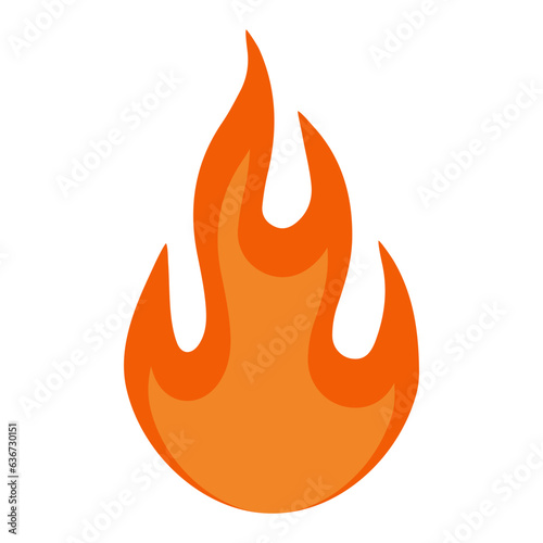 Fire flame icon, fire emitting warm heat, campfire flame