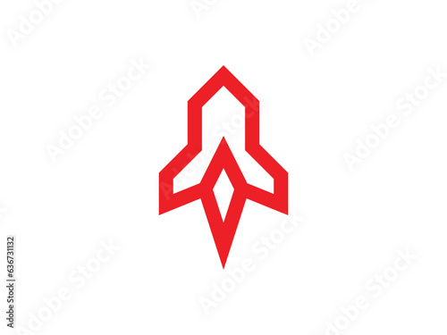 modern minimal rocket logo design