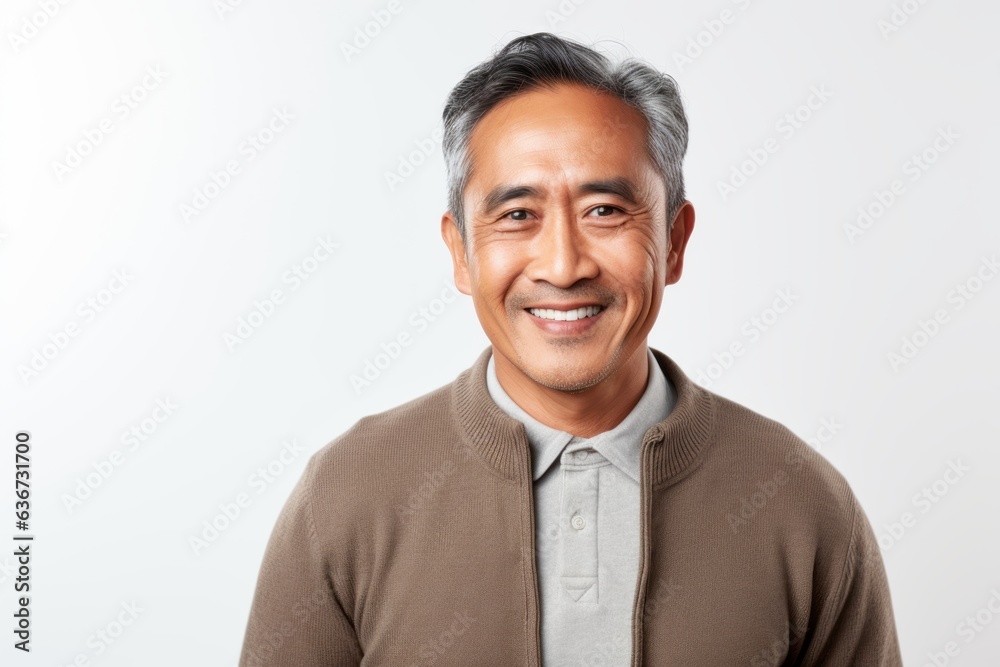 Portrait of a happy mature asian man smiling at the camera Portrait of a happy mature asian man smiling at the camera