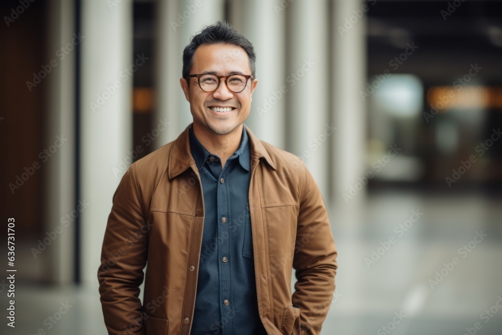 Portrait of a handsome asian man with eyeglasses smiling at the camera Portrait of a handsome asian man with eyeglasses smiling at the camera