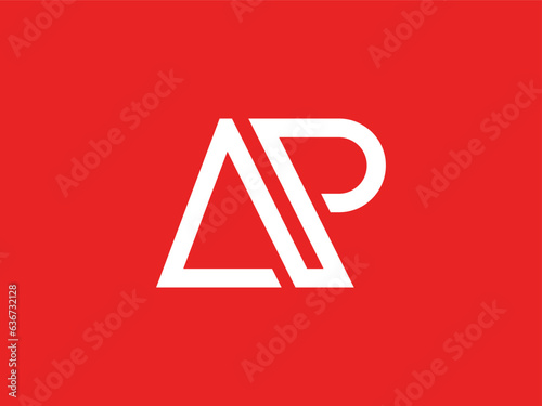 AP or PA monogram letter logo design. The logo design features a combination of letters A and P. photo