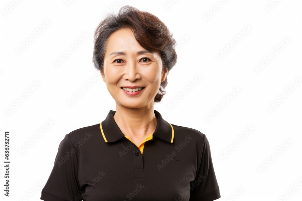 portrait of smiling asian senior woman isolated on white background. portrait of smiling asian senior woman isolated on white background.