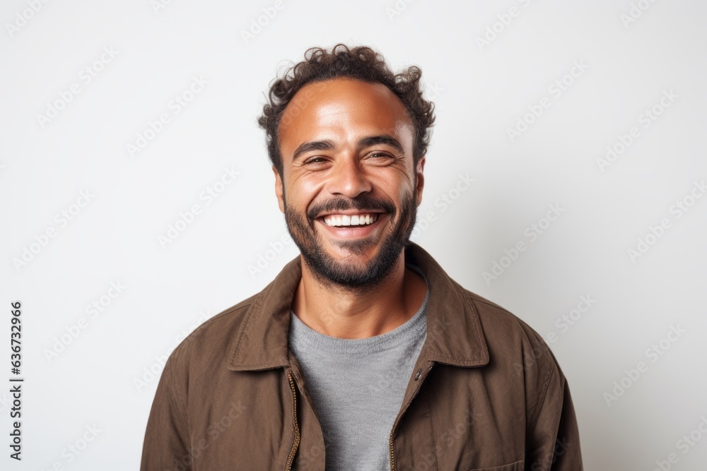 Portrait of a happy young man smiling at camera over white background Portrait of a happy young man smiling at camera over white background