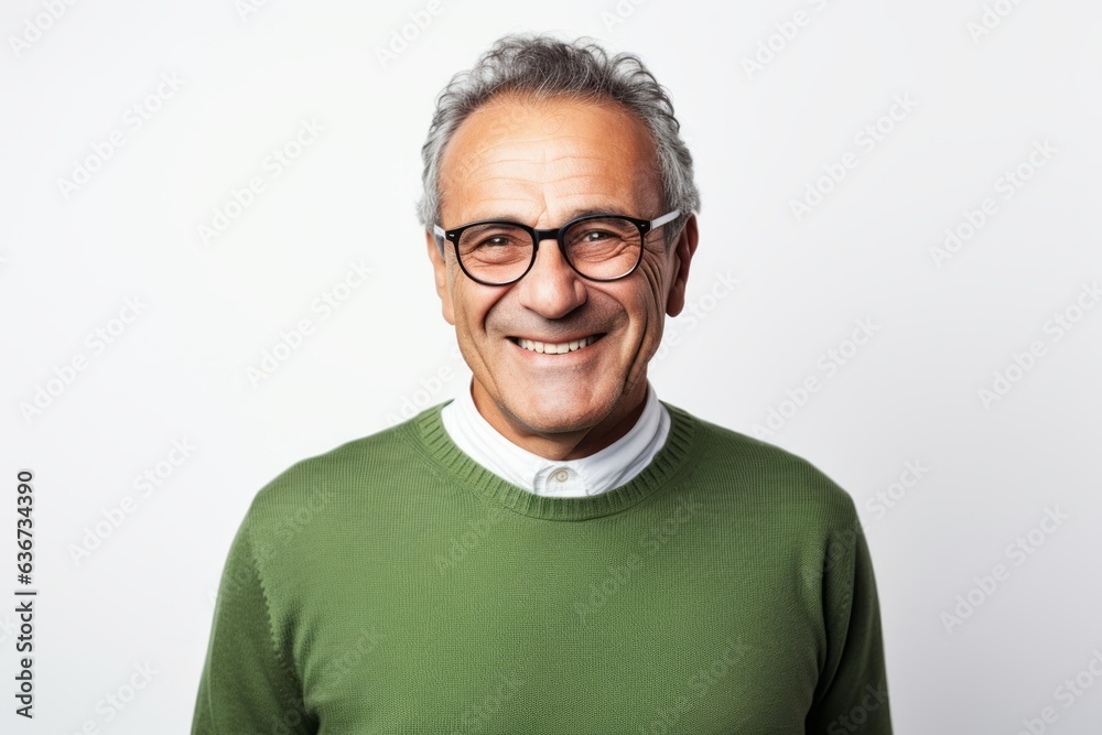 Portrait of a smiling senior man wearing glasses on a white background Portrait of a smiling senior man wearing glasses on a white background