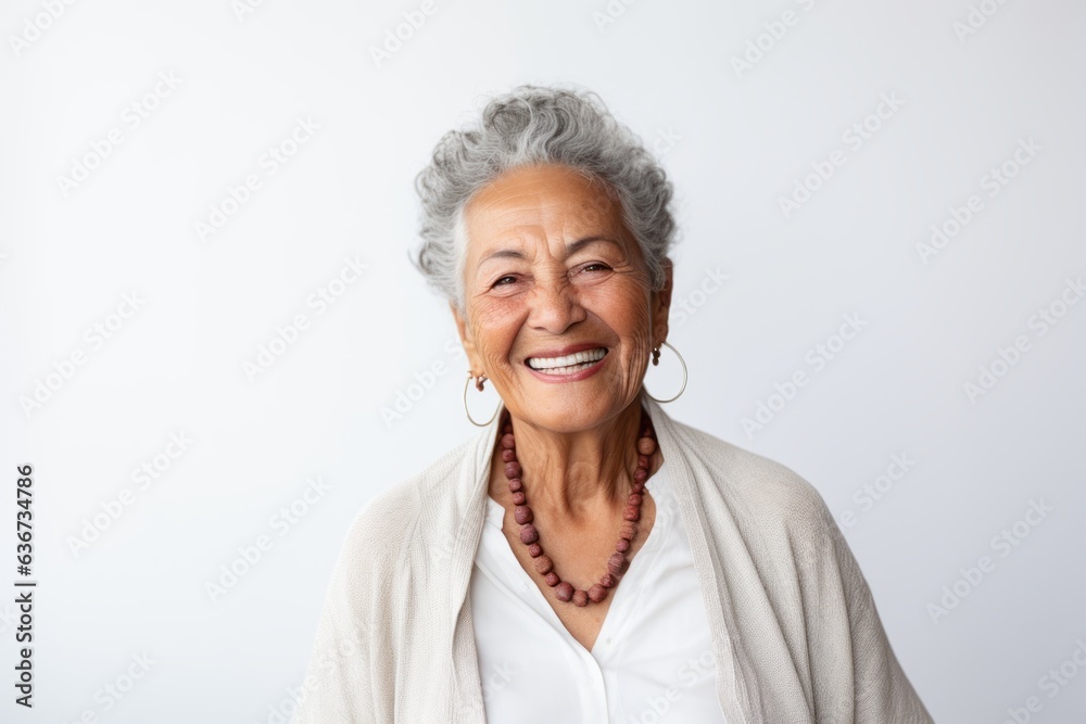 Portrait of a happy senior woman smiling at the camera over white background Portrait of a happy senior woman smiling at the camera over white background