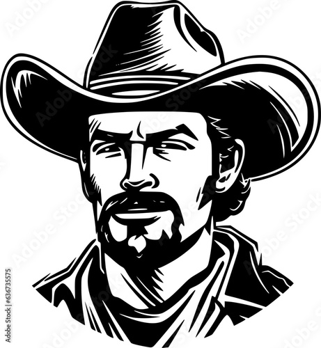 Cowboy | Minimalist and Simple Silhouette - Vector illustration