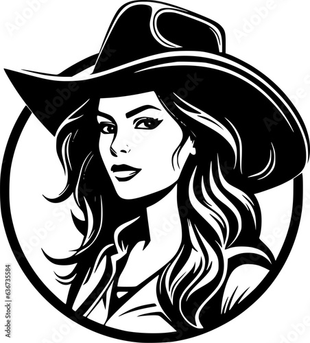 Cowgirl   Minimalist and Simple Silhouette - Vector illustration