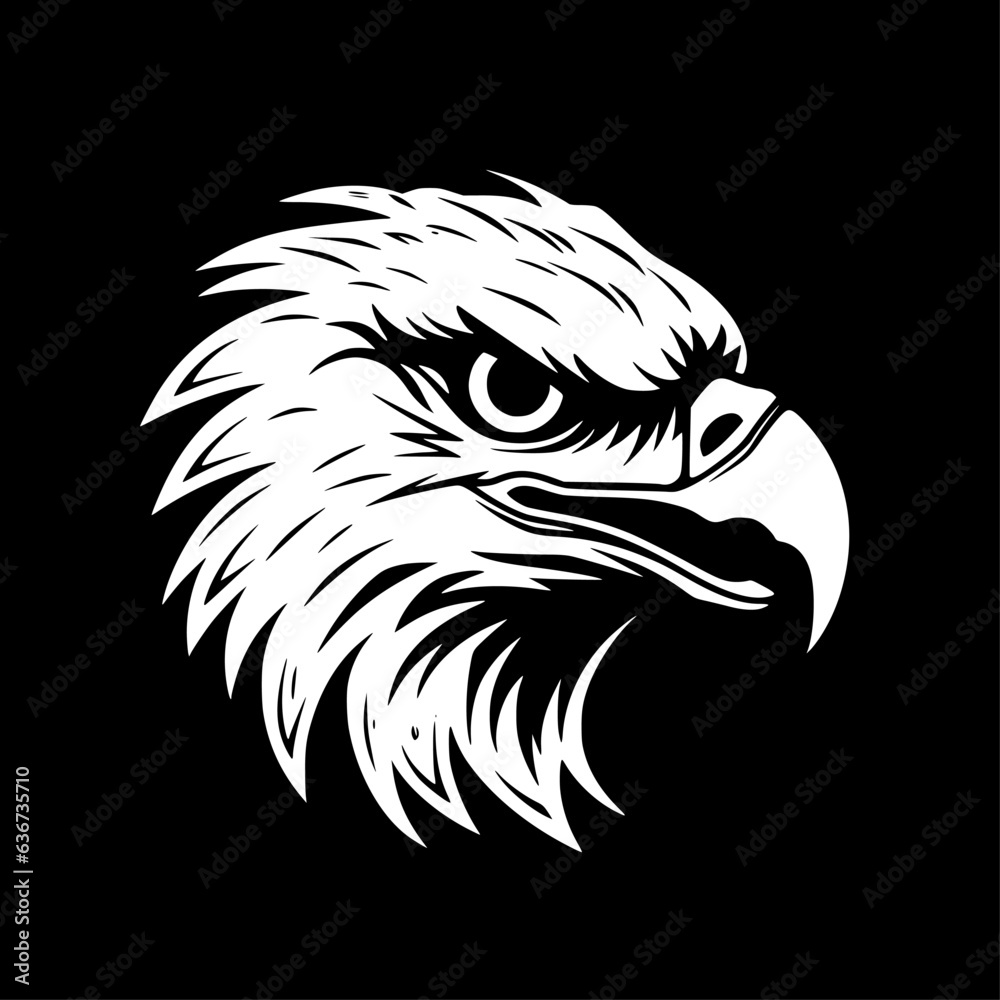 Obraz premium Eagle - Black and White Isolated Icon - Vector illustration