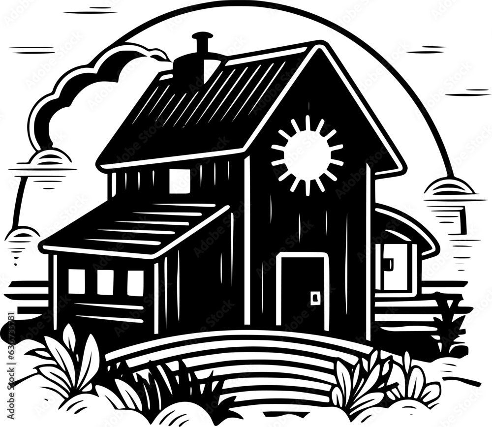 Fototapeta premium Farmhouse - Minimalist and Flat Logo - Vector illustration