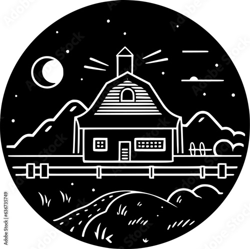 Farmhouse | Minimalist and Simple Silhouette - Vector illustration