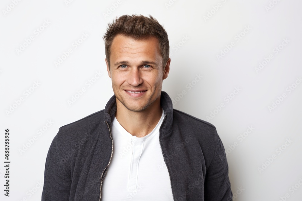 Portrait of a handsome young man smiling on a white background. Portrait of a handsome young man smiling on a white background.