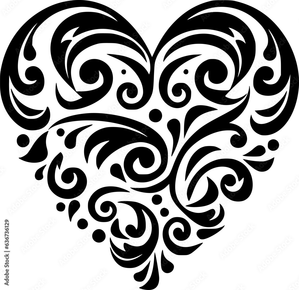 Fototapeta premium Heart | Minimalist and Simple Silhouette - Vector illustration