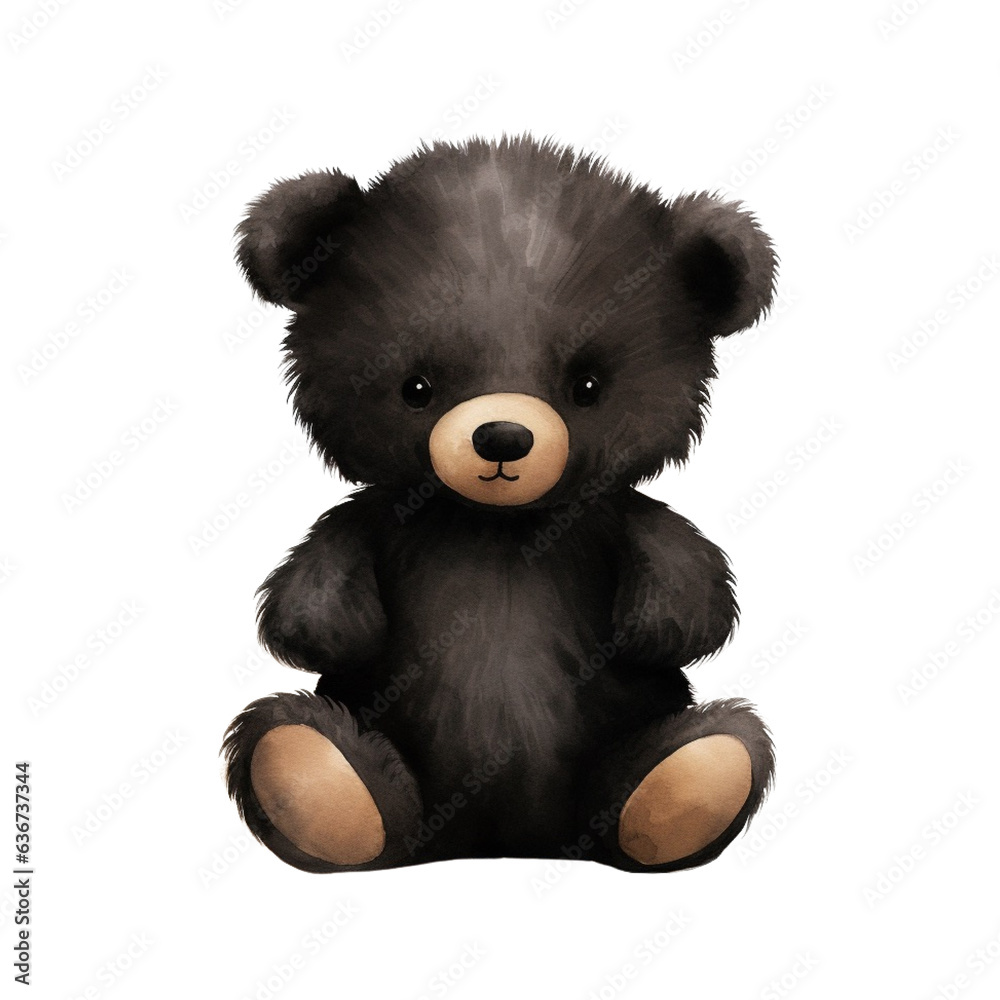 Illustration of an isolated cute teddy bear, generated with generative IA support Illustration of an isolated cute teddy bear, generated with generative IA support