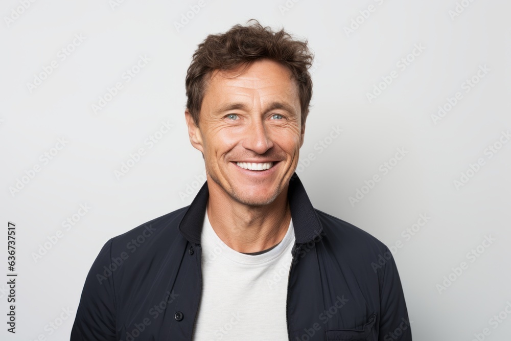 Portrait of a happy mature man smiling at the camera on a white background Portrait of a happy mature man smiling at the camera on a white background