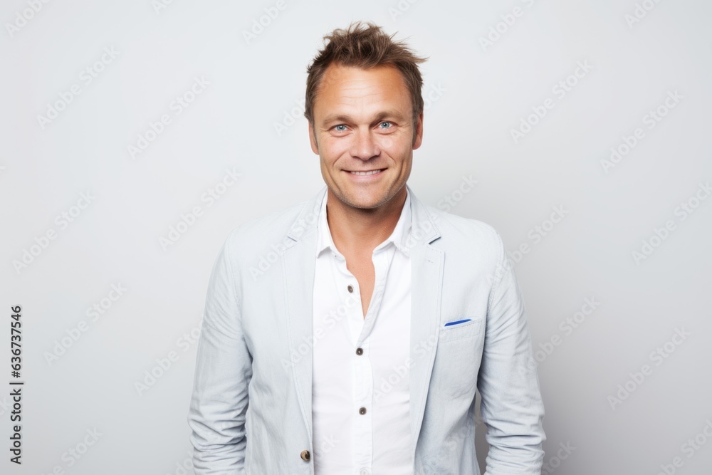 Portrait of a handsome young man in white shirt smiling and looking at camera Portrait of a handsome young man in white shirt smiling and looking at camera