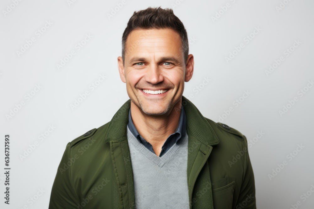 Portrait of a smiling man looking at camera over white background. Portrait of a smiling man looking at camera over white background.