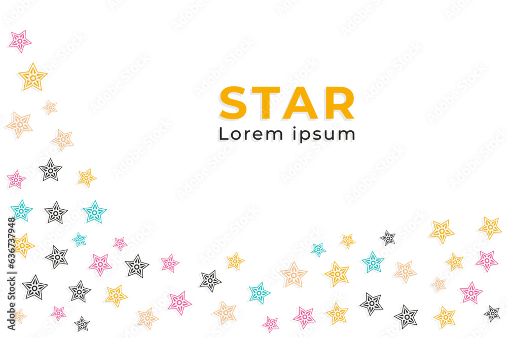 Star vector seamless pattern isolated on white background