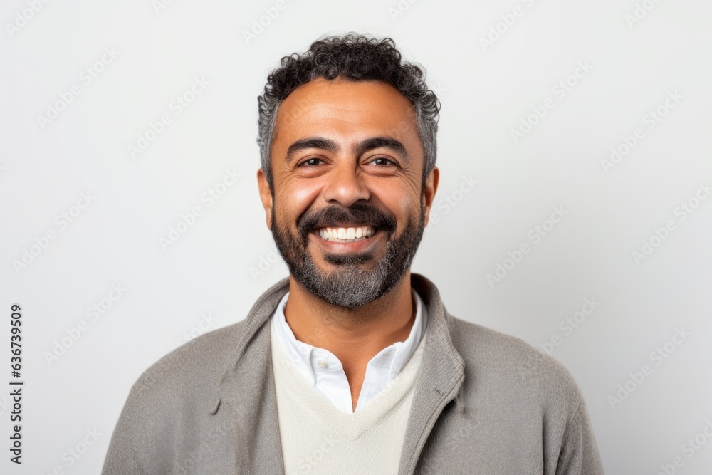 Portrait of a handsome Indian man with beard smiling at the camera Portrait of a handsome Indian man with beard smiling at the camera
