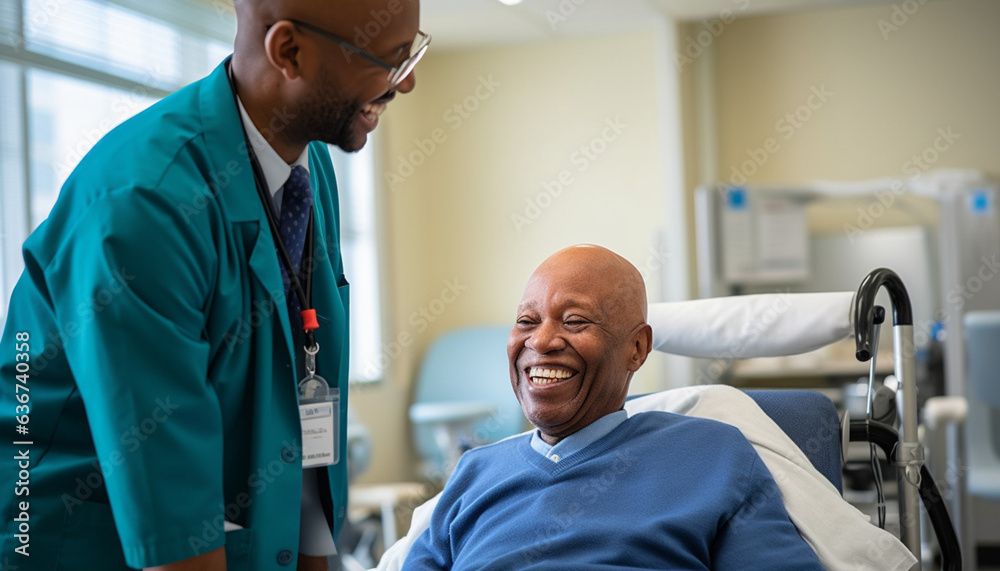 Portrait of a Doctor Attending to a Patient (Generated with AI) Portrait of a Doctor Attending to a Patient (Generated with AI)