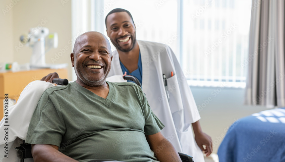 Fototapeta premium Portrait of a Doctor Attending to a Patient (Generated with AI)