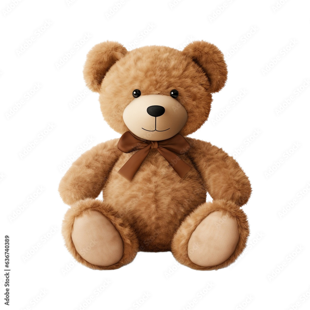 Illustration of an isolated cute teddy bear, generated with generative  IA support