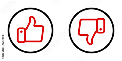 Thumb up and thumb down icon. sign for mobile concept and web design. vector illustration