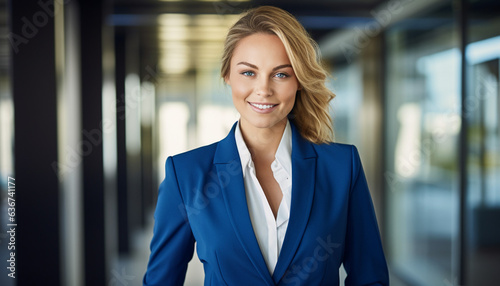 Portrait of a Businesswoman in a Blue Jacket