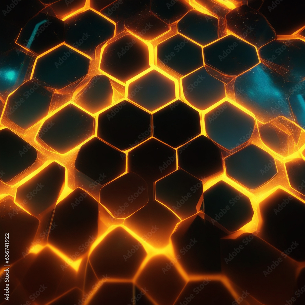 Abstract background with glowing lights hexagon Abstract background with glowing lights hexagon