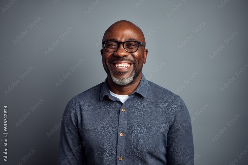 Portrait of a smiling african american man in eyeglasses Portrait of a smiling african american man in eyeglasses