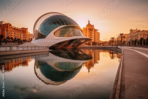 Valencia city in Region of Valencia against a background. Generative AI