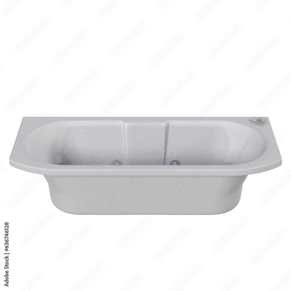 bathtub isolated on a transparent background, 3D illustration, and a CG render bathtub isolated on a transparent background, 3D illustration, and a CG render