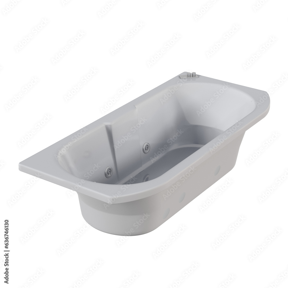bathtub isolated on a transparent background, 3D illustration, and a CG render bathtub isolated on a transparent background, 3D illustration, and a CG render