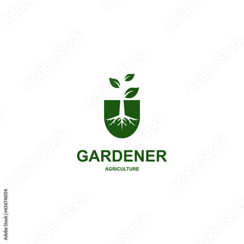 Garden logo template vector