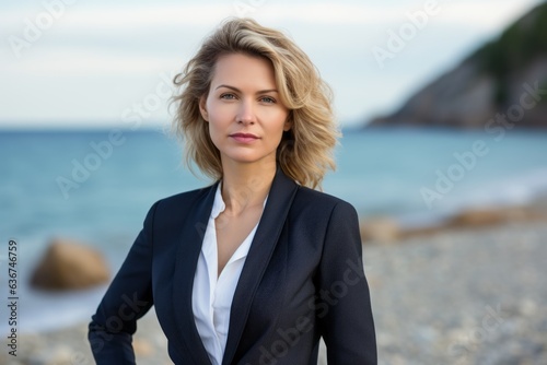 Portrait of a beautiful business woman on the seashore. © Eber Braun