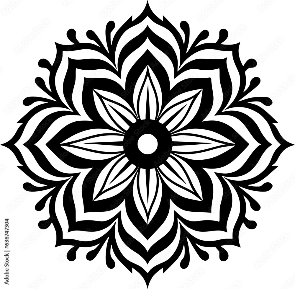 Mandala | Black and White Vector illustration Mandala | Black and White Vector illustration