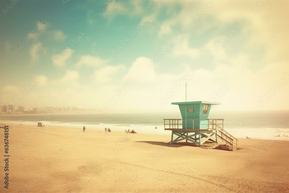 Long Beach, CA: sun, sand, and surf. Generative AI