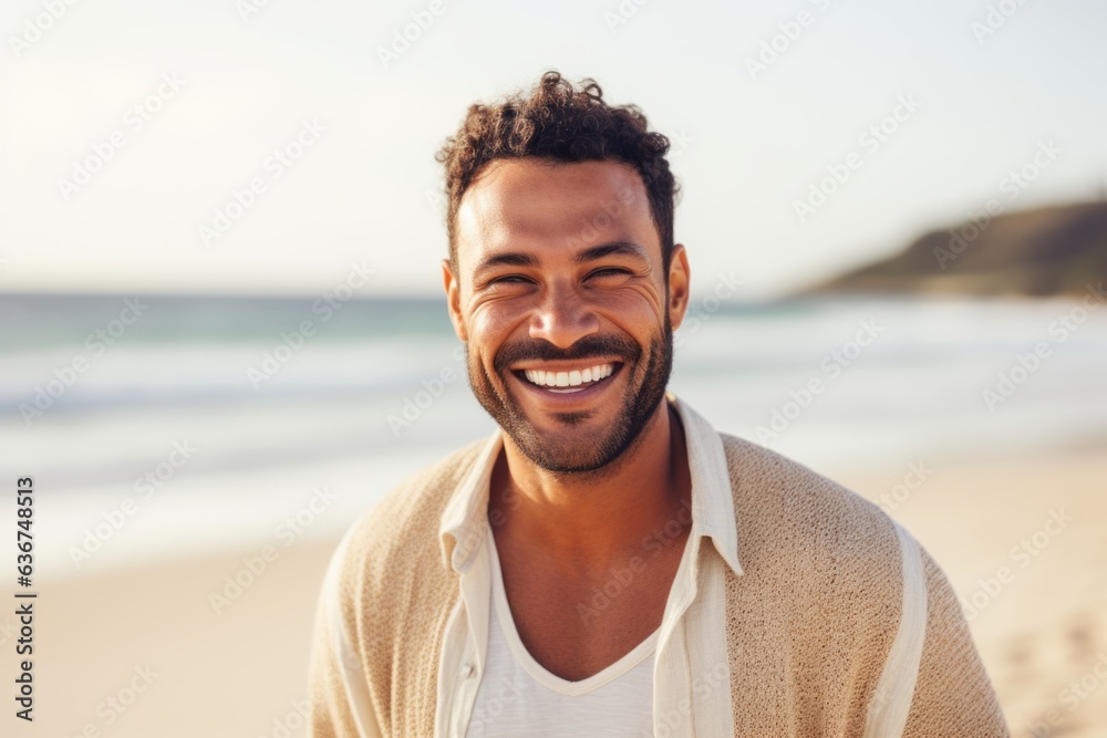 Portrait of a smiling man at the beach on a sunny day Portrait of a smiling man at the beach on a sunny day