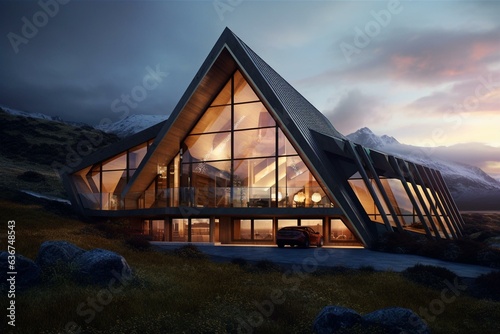 A residence inspired by Thor, the Norse God of Thunder. Generative AI