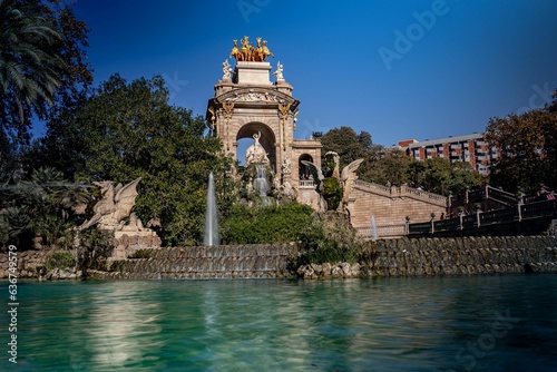 Main fountain of the Citadel Park , Cascade in Barcelona Spain
