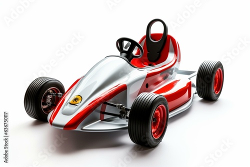 Single-seater racing kart on white background. Generative AI