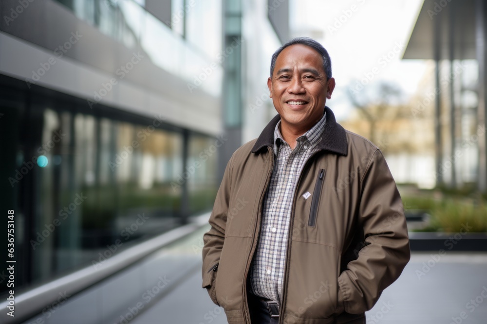 Portrait of an asian senior man standing outside in the city Portrait of an asian senior man standing outside in the city
