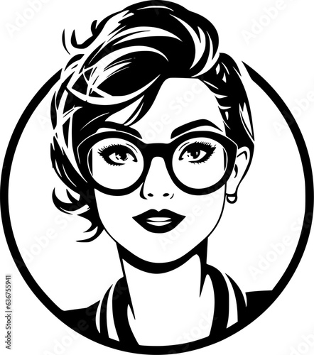 Teacher | Black and White Vector illustration