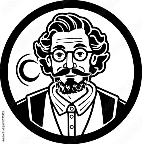 Teacher - Minimalist and Flat Logo - Vector illustration
