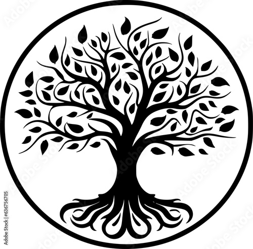 Tree - Minimalist and Flat Logo - Vector illustration