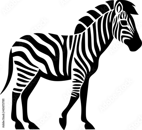 Zebra - Black and White Isolated Icon - Vector illustration