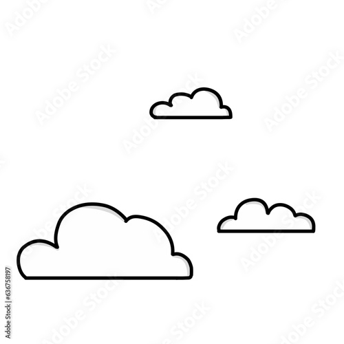 Set of cartoon cloud in a flat design. White cloud collection